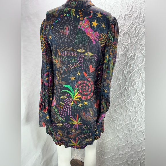 FARM Rio Amazonia Mini Dress, Size Medium, Novelty Print, Puff Sleeves - Picture 11 of 16